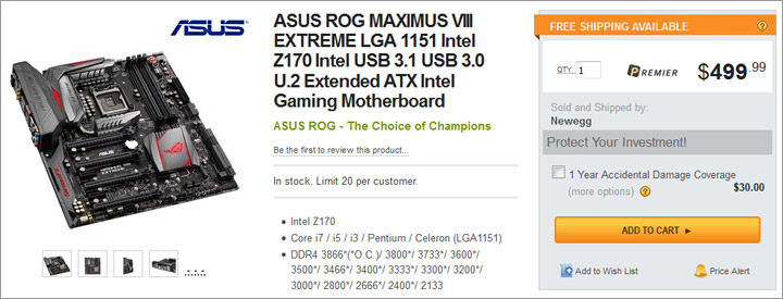 Материнская плата Asus Maximus VIII Extreme