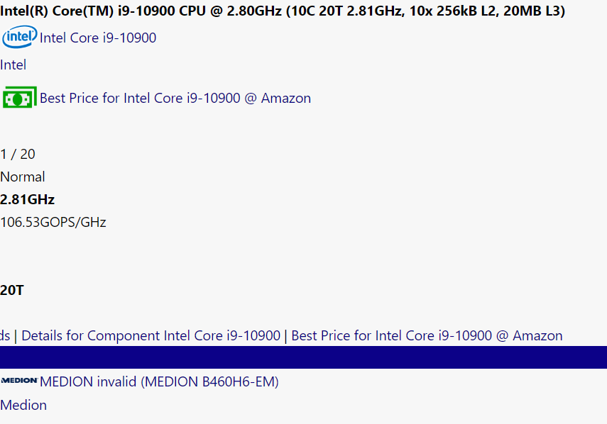 Intel Core i9-10900 