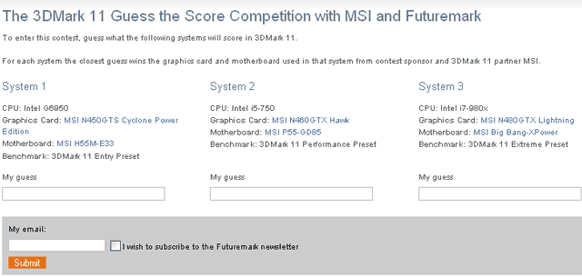 Конкурс 3DMark 11 Guess the Score