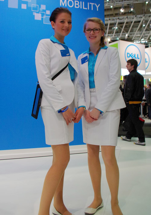 Booth babes CeBIT 2013