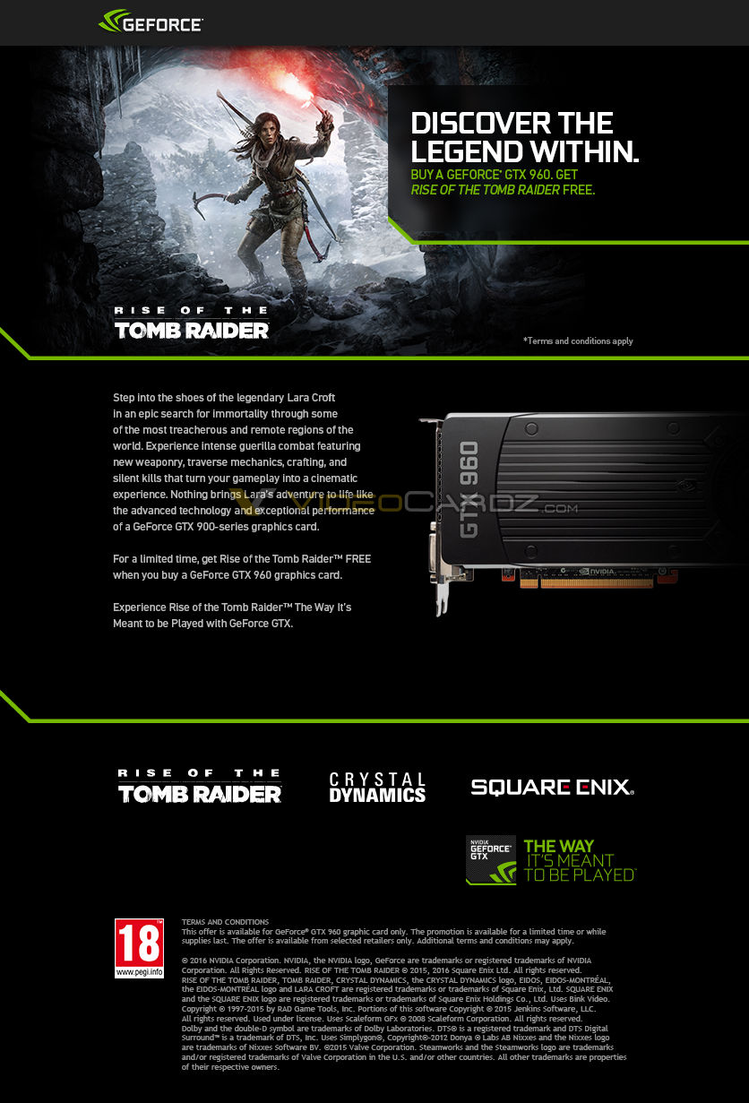 Игра Rise of the Tomb Raider станет бесплатной для покупателей карт GeForce GTX  960 / Новости / Overclockers.ua