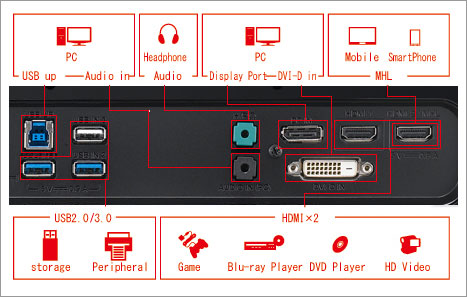 Монитор LG 29EA73-P/29EB73-P - панель I/O