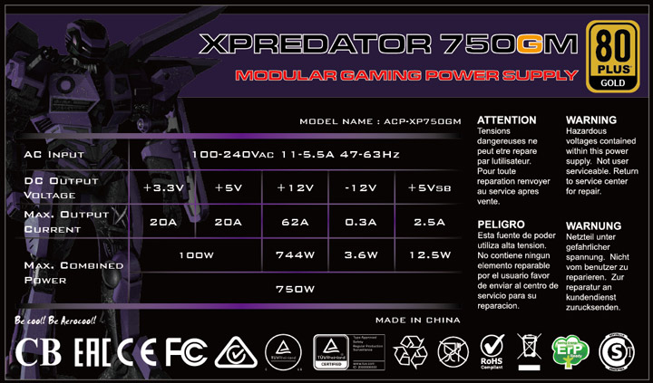 Блок питания Aerocool XPredator GM