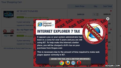 Налог на Internet Explorer 7