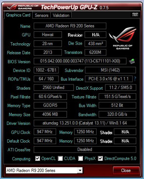 TechPowerUp GPU-Z 0.7.5 - обложка Asus ROG