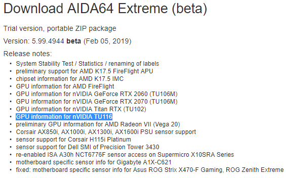 Aida64 Nvidia TU116