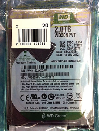 HDD WD Scorpio Green WD20NPVT