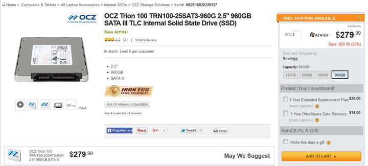 SSD OCZ Trion 100