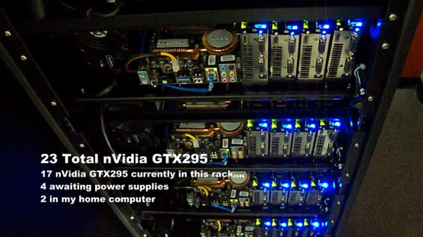 17 видеокарт GeForce GTX 295 в действии