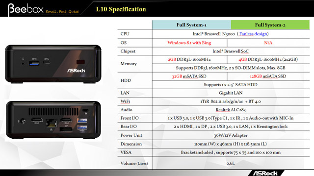 Мини-ПК ASRock BeeBox