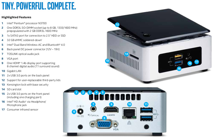 Мини-ПК Intel NUC NUC5PGYH