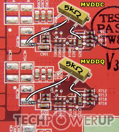 Вольтмод памяти Radeon HD 4870 (пайка)