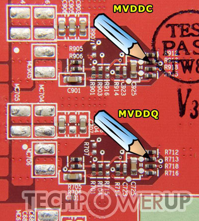 Вольтмод памяти Radeon HD 4870 (карандаш)