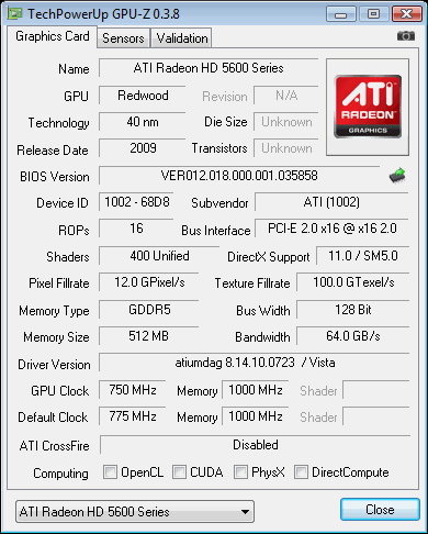 Видеокарта AMD Radeon HD 5670