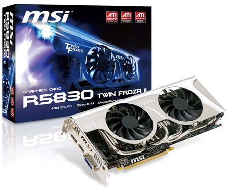 видеокарта MSI R5830 Twin Frozr II (Radeon HD 5830)