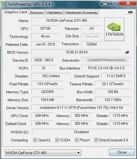 GeForce GTX 465 Review