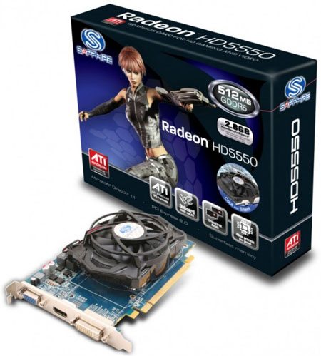 видеокарта SAPPHIRE HD5550 512MB GDDR5 HDMI HM