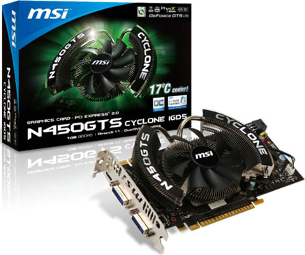 Видеокарта MSI GeForce GTS 450 Cyclone