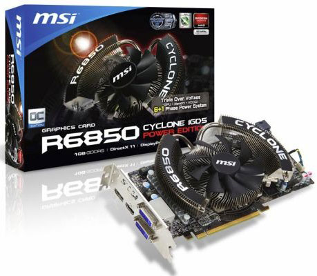 Видеокарта MSI R6850 Cyclone 1GD5 Power Edition