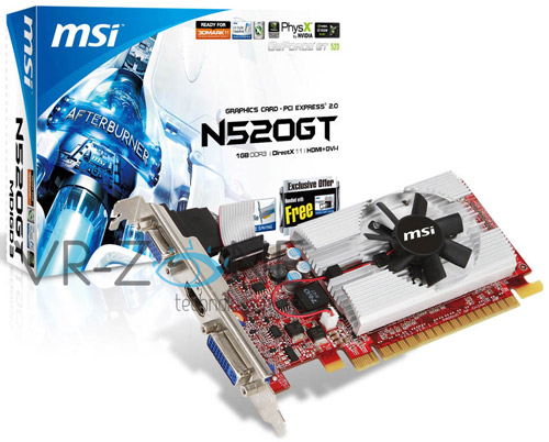 Видеокарта MSI GeForce GT 520