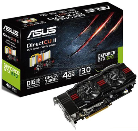 Видеокарта Asus GeForce GTX 670 DirectCU II