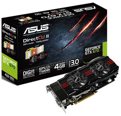 Видеокарта Asus GeForce GTX 670 DirectCU II 4GB