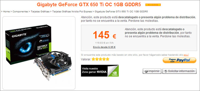 Видеокарта Gigabyte GeForce GTX 650 Ti цена