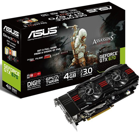 Видеокарта Asus GeForce GTX 670 DirectCU II 4 ГБ