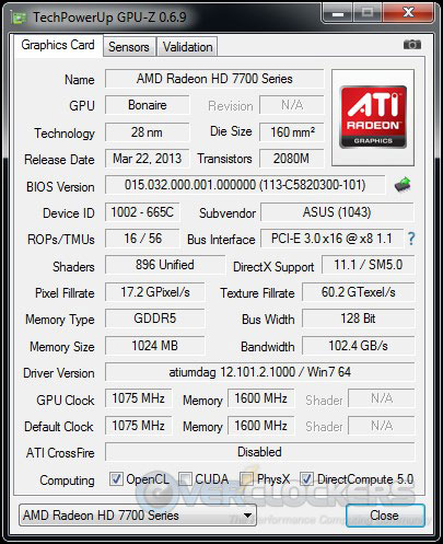 Видеокарта Asus Radeon HD 7790 DirectCU II