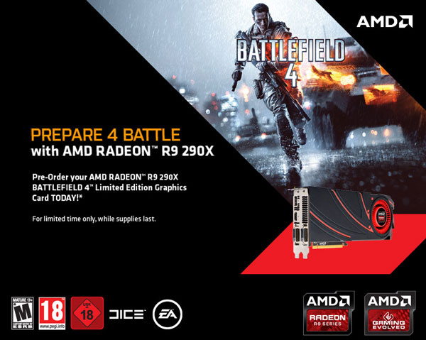 Бандлы в составе Radeon R9 290X и Battlefield 4