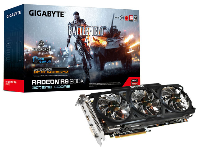 Видеокарта Gigabyte Radeon R9 280X WindForce 3X OC