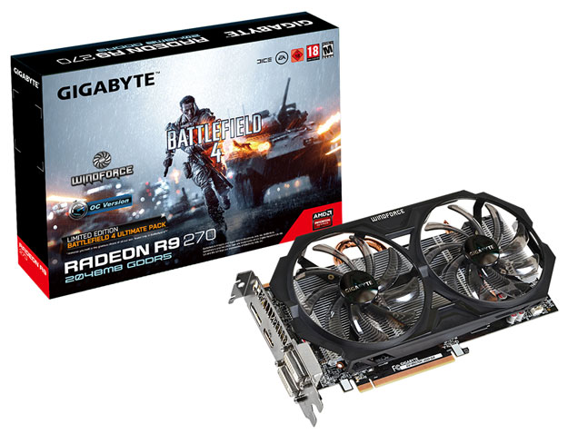 Видеокарта Gigabyte Radeon R9 270 WindForce OC