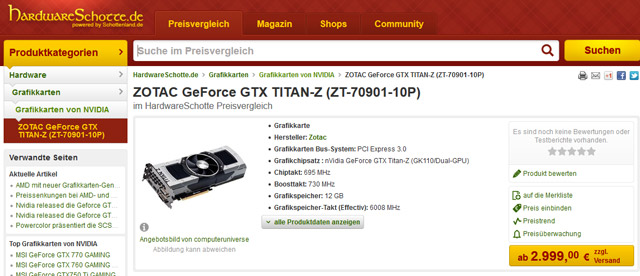 Видеокарта Nvidia GeForce GTX Titan Z