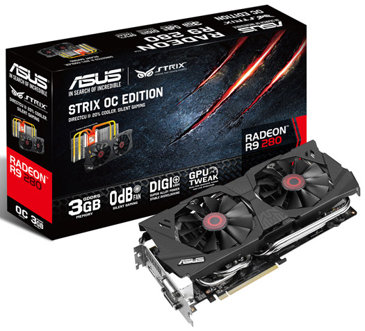 Видеокарта Asus Radeon R9 280 Strix OC (Strix-R9280-OC-3GD5)