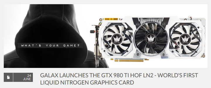 Видеокарта Galax GeForce GTX 980 Ti HOF LN2 Edition