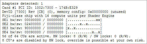 CUInfo - разблокировка GPU