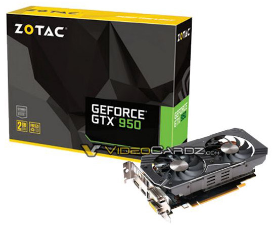 Видеокарта Zotac GeForce GTX 950 OC