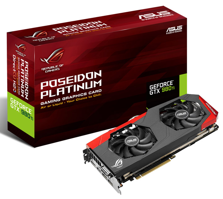 Видеокарта Asus GeForce GTX 980 Ti Poseidon Platinum (Poseidon-GTX980Ti-P-6GD5)