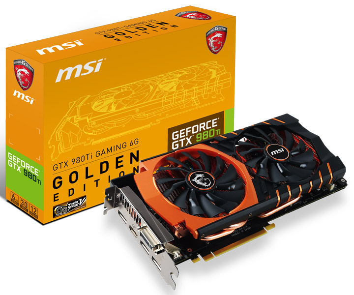 Видеокарта MSI GeForce GTX 980 Ti Gaming 6G Golden Edition