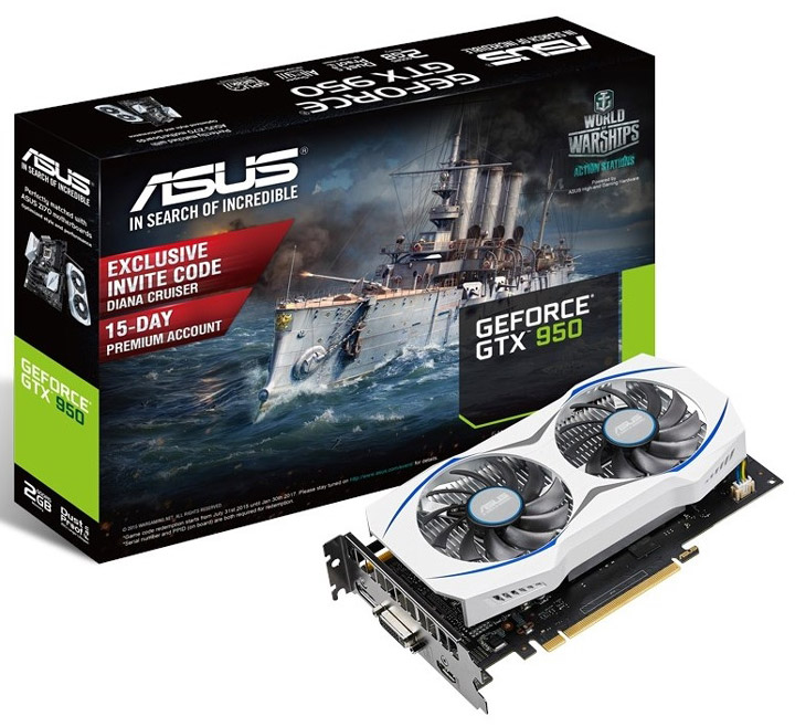 Видеокарта ASUS GeForce GTX 950 без 6-контактного разъема питания