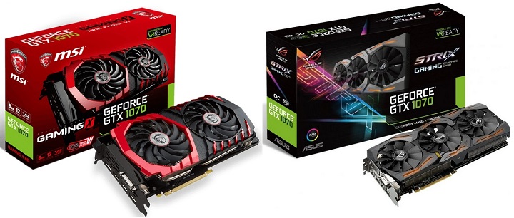 MSI 1080 Gaming X Asus 1070 Strix