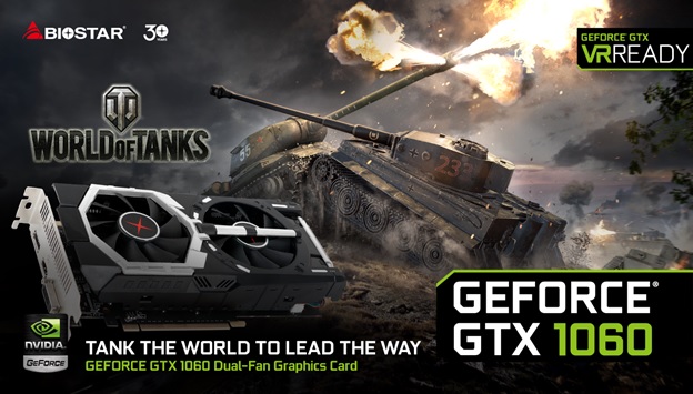 Biostar подготовила пару видеокарт GeForce GTX 1060 для любителей World of Tanks