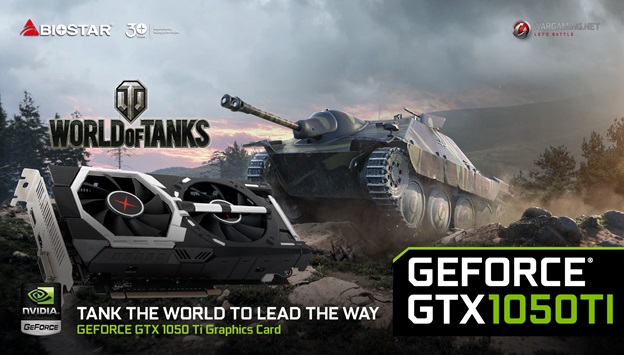 Biostar представила видеокарту GeForce GTX 1050 Ti для любителей World of Tanks