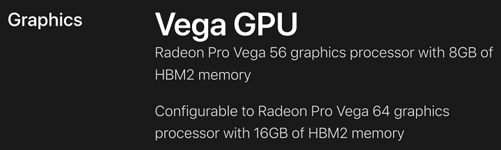 Radeon Pro Vega 64 и Vega 56