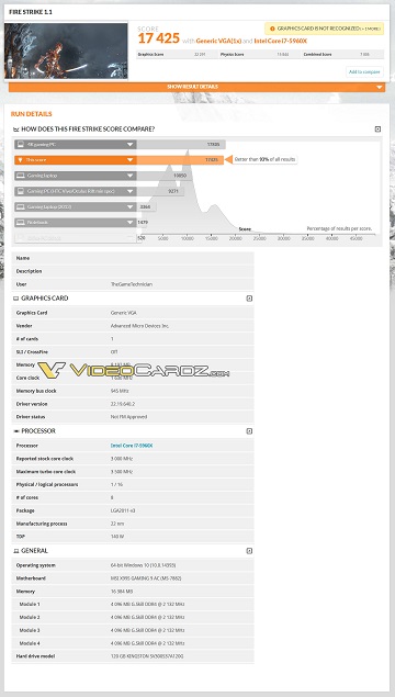 Radeon RX Vega Fire Strike