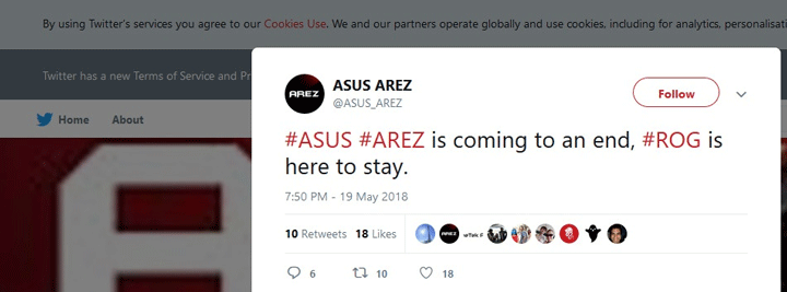 ASUS AREZ Twitter