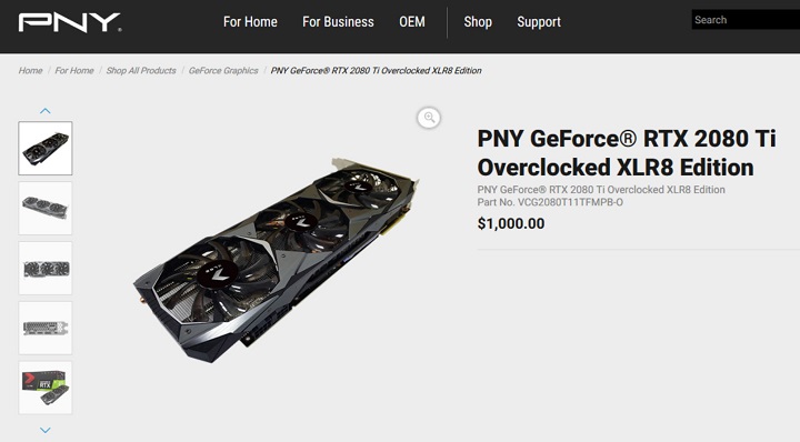 PNY GeForce RTX 2080 Ti XLR8 Gaming OC