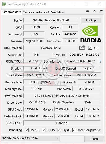 Обзоры GeForce RTX 2070