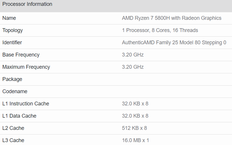 AMD Ryzen 7 5800H