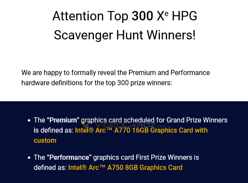 Intel Arc Prizes